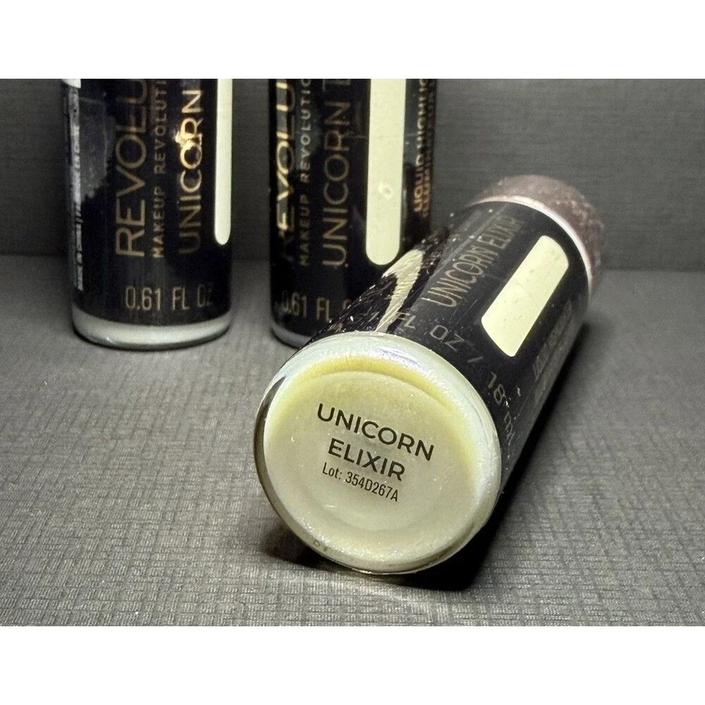 3‑Pack Revolution Liquid Highlighter Unicorn Elixir – Iridescent Glow Drops